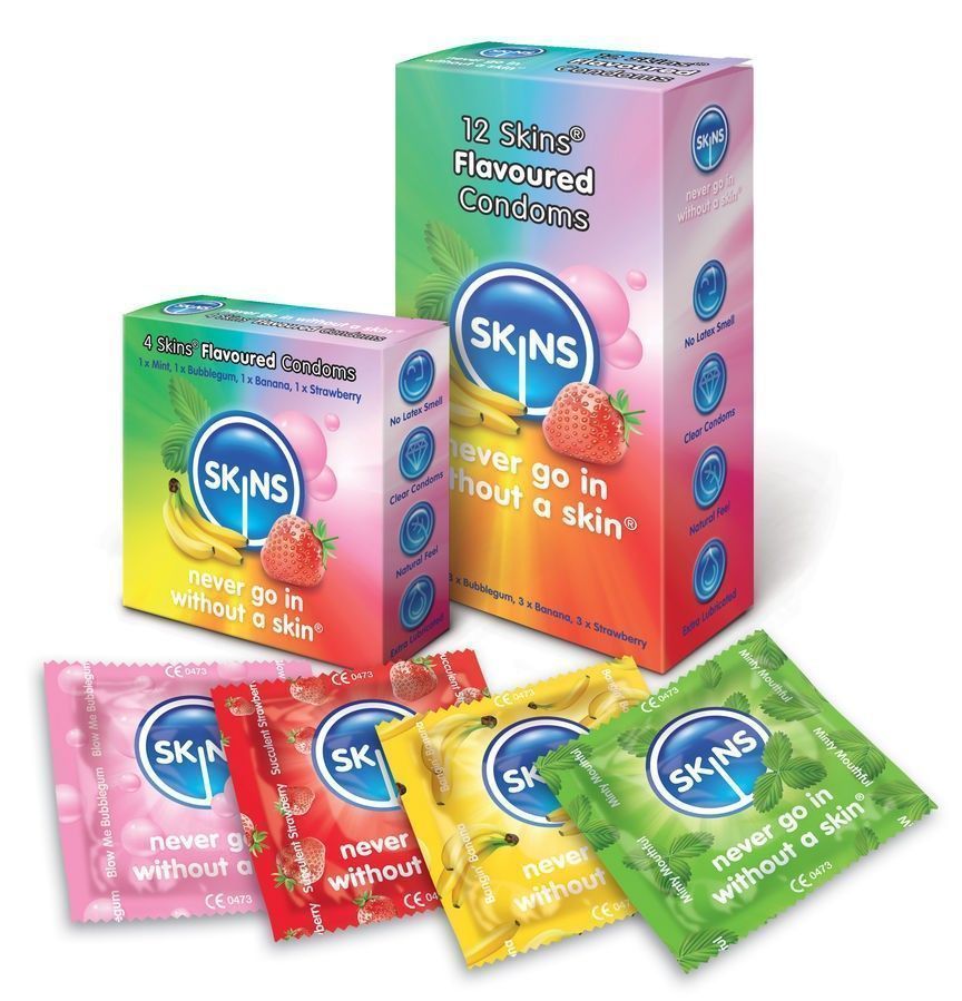 Preservativos de sabores variados 4 y 12 unidades