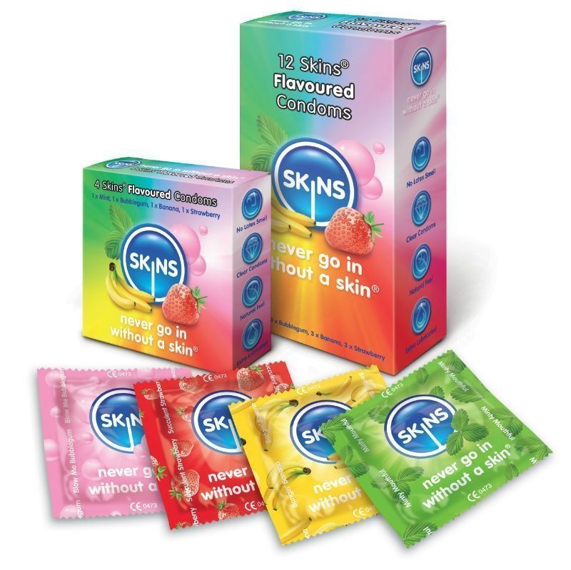 Preservativos de sabores variados 4 y 12 unidades