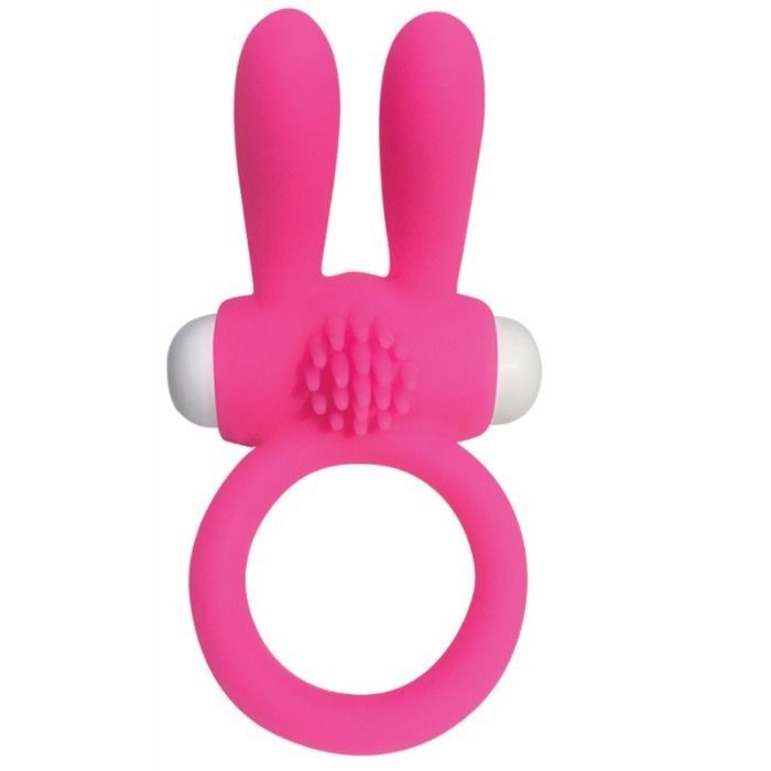 Anillo vibrador con rabbit neon - rosa