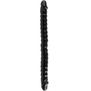 Basix pene doble de gelatina negro 47 cm