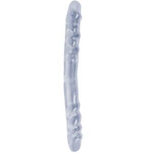 Basix pene doble de gelatina transparente 37 cm