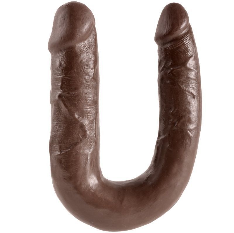 King cock dildo doble penetración 13.9 cm marron