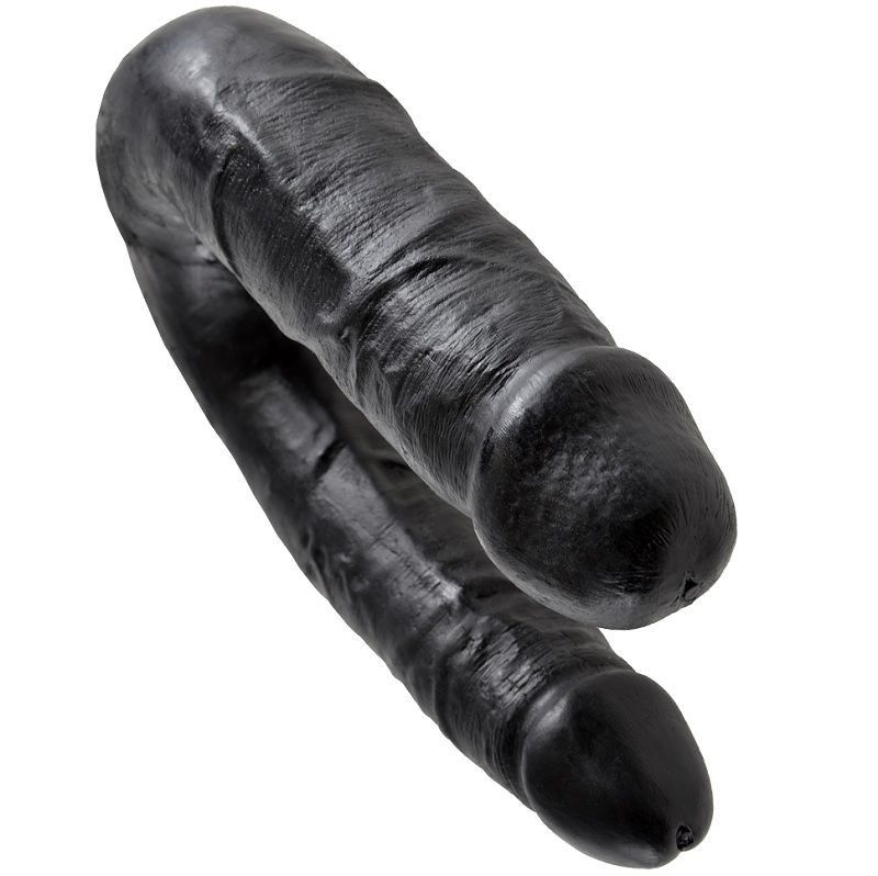 King cock dildo doble penetración 13.9 cm negro