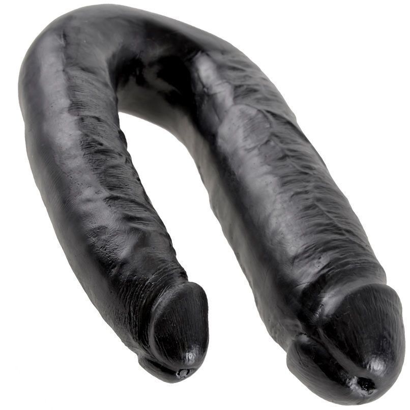 King cock dildo doble penetración 17.8 cm negro