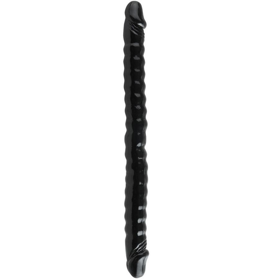 Basix pene doble de gelatina negro 47 cm