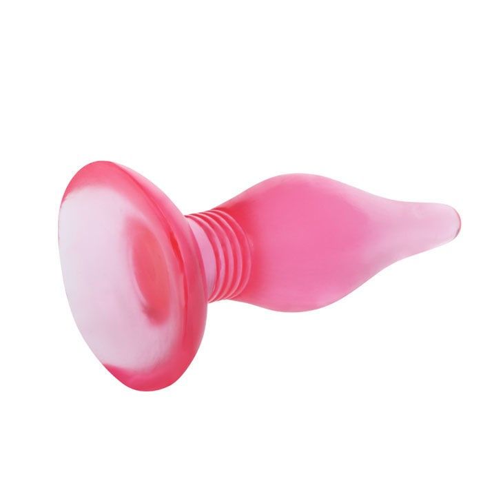 Plug anal suave rosa de 14,2cm