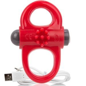 Screaming o anillo vibrador recargable yoga rojo