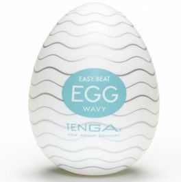 Huevo masturbador azul wavy Huevo masturbador azul wavy