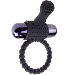 Anillo vibrador de silicona en negro