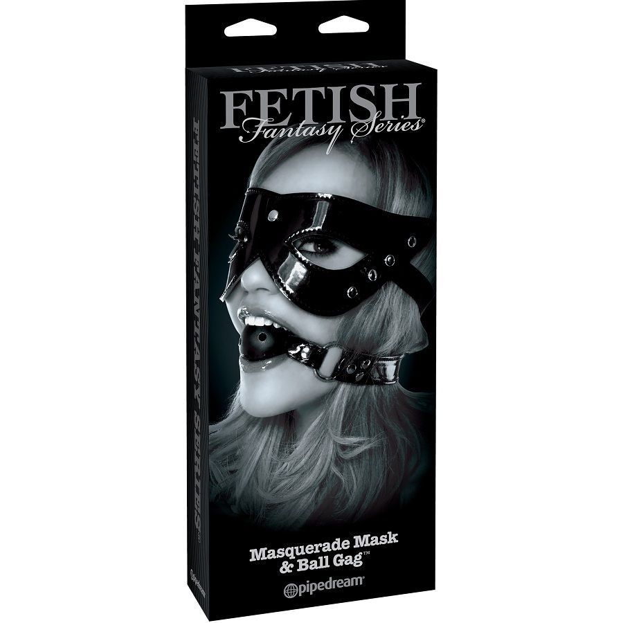 Fetish fantasy edición limitada antifaz cuero y mordaza