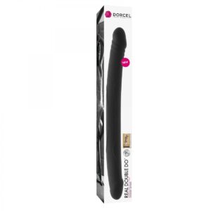 DILDO DOBLE SILICONA REAL DOUBLE DO NEGRO