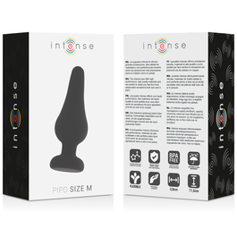 ANAL PLUG PIPO M SILICONE NEGRO 11 CM