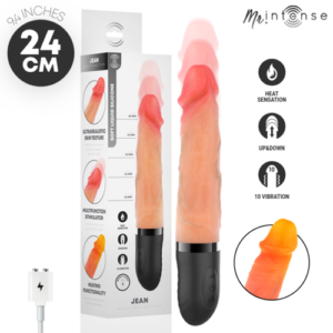 JEAN VIBRADOR UP&DOWN SILICONA CON EFECTO CALOR 24 CM -Ø- 3.8 CM